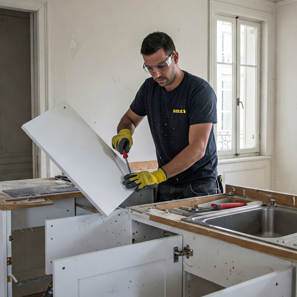 Demolition de vieille cuisine