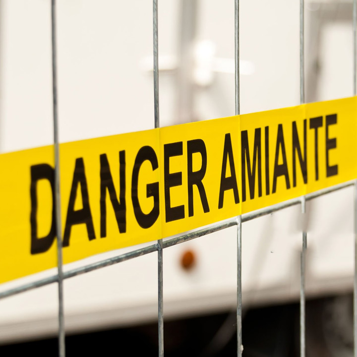 Délimitation de la zone amiantée